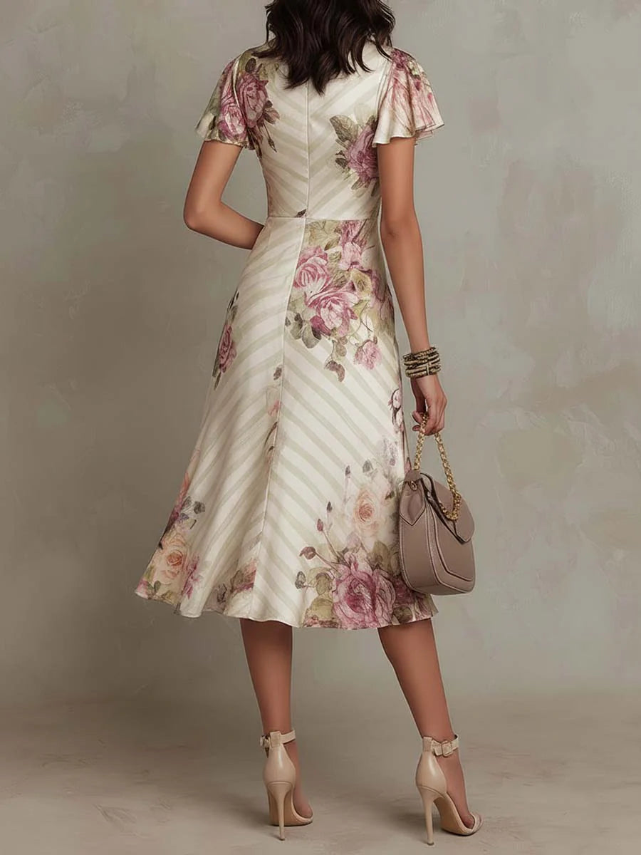 Daxirae - Elegant Floral Midi Dress