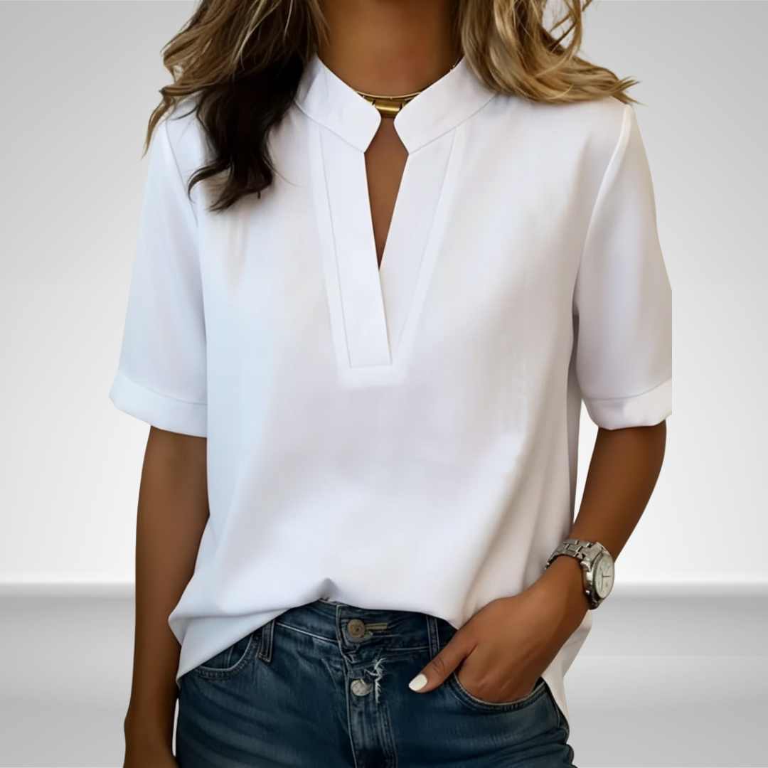 Dorothea | Elegant Refined-Collar Blouse
