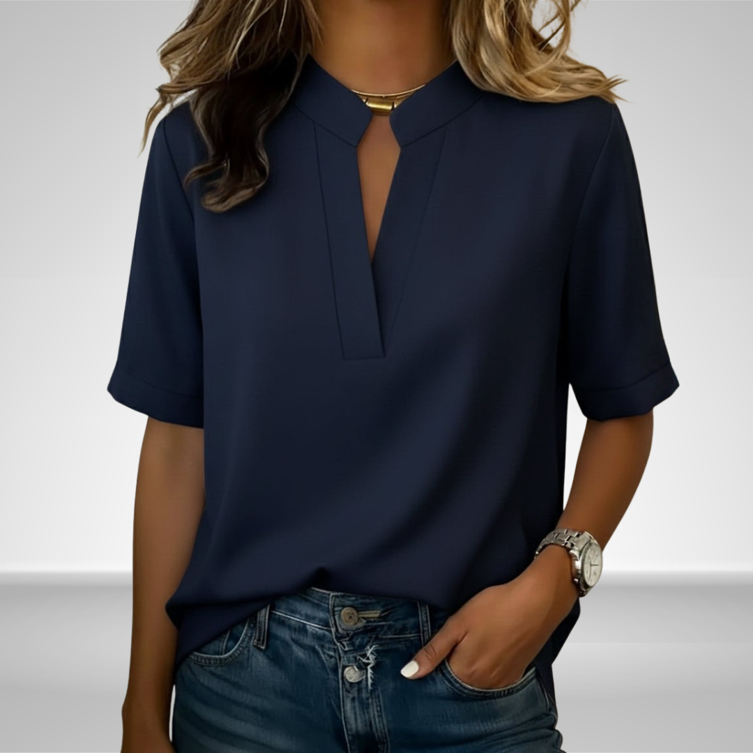 Dorothea | Elegant Refined-Collar Blouse
