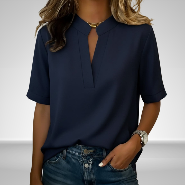 Dorothea | Elegant Refined-Collar Blouse