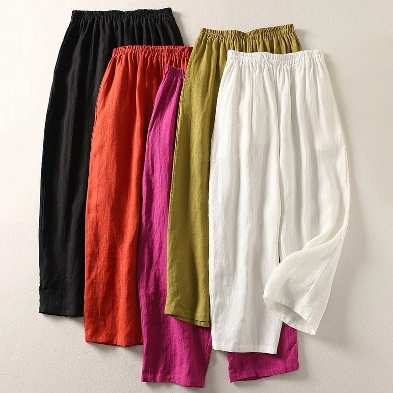 Amalia | Linen-Blend Wide-Leg Pant