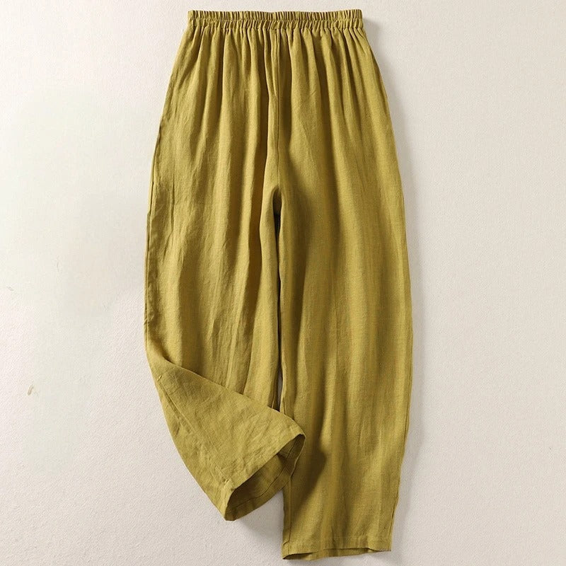 Amalia | Linen-Blend Wide-Leg Pant