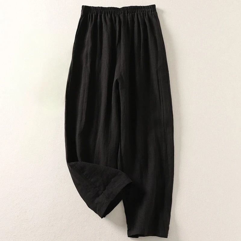 Amalia | Linen-Blend Wide-Leg Pant