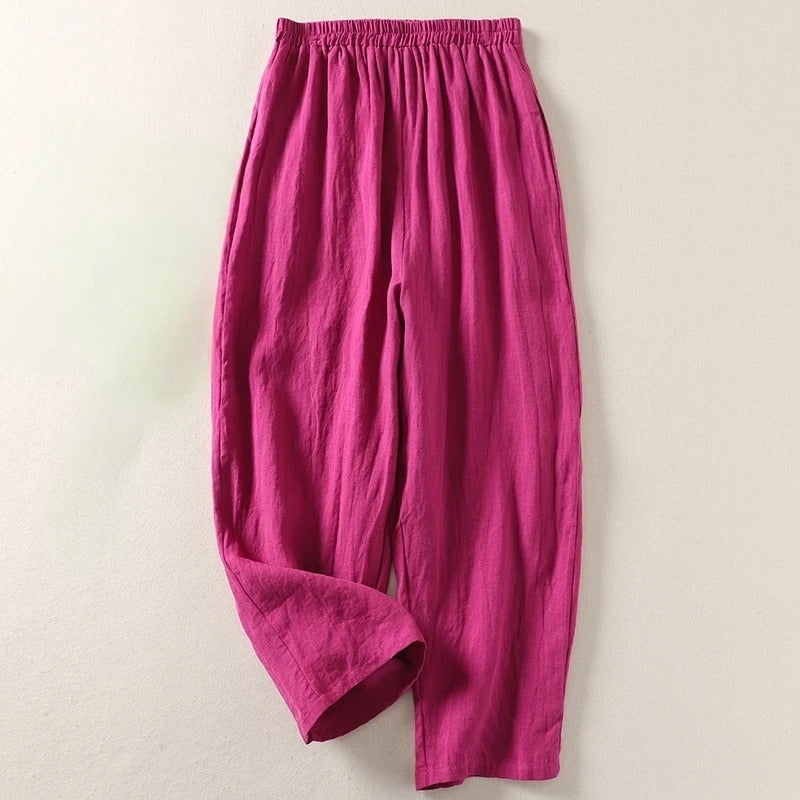 Amalia | Linen-Blend Wide-Leg Pant
