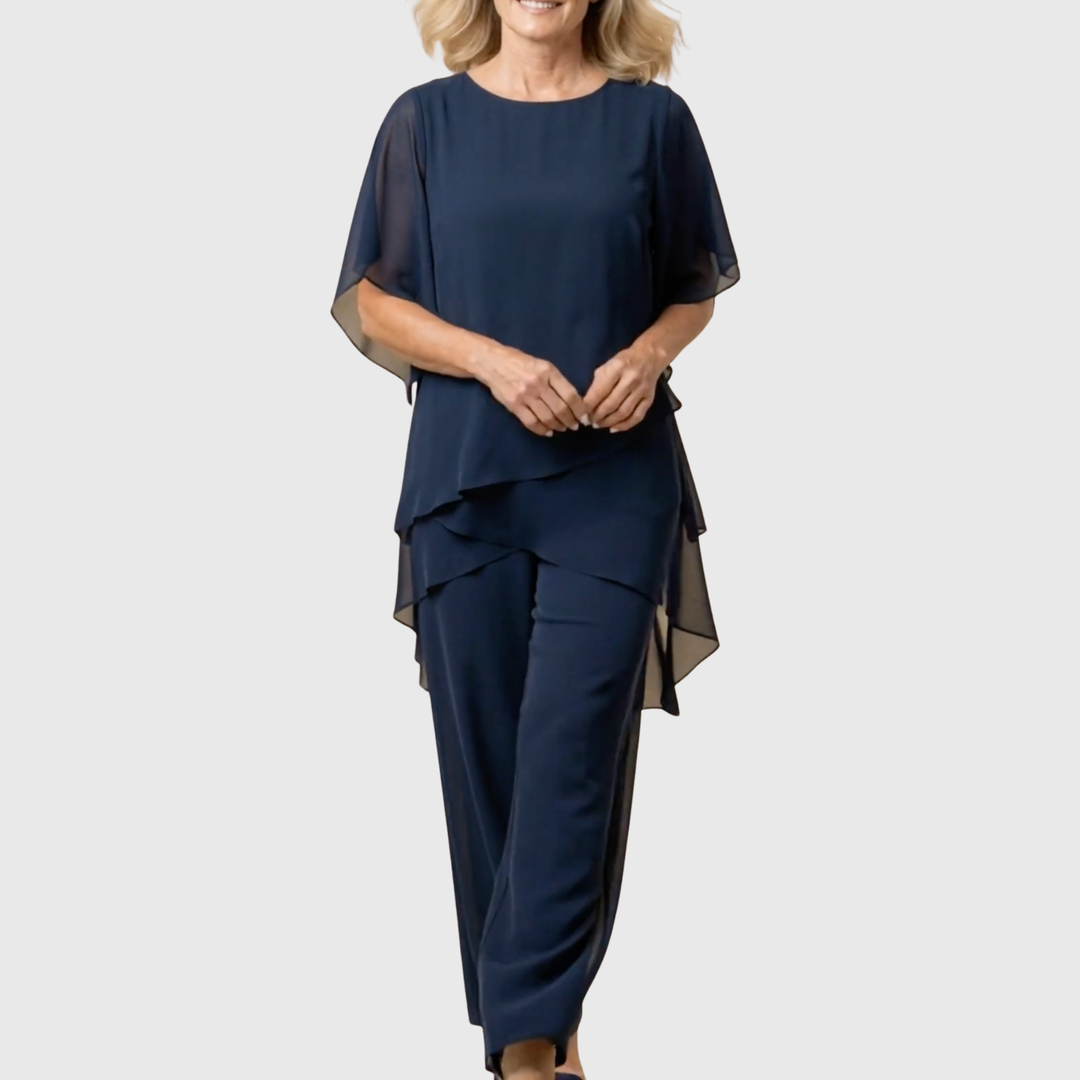 Elena | Elegant Draped Palazzo Set