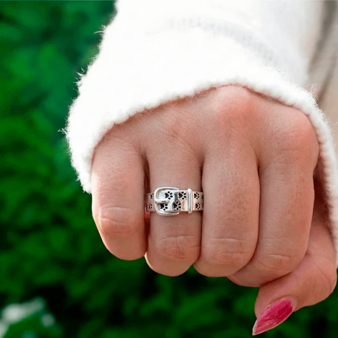 Collar Silver Paw Ring