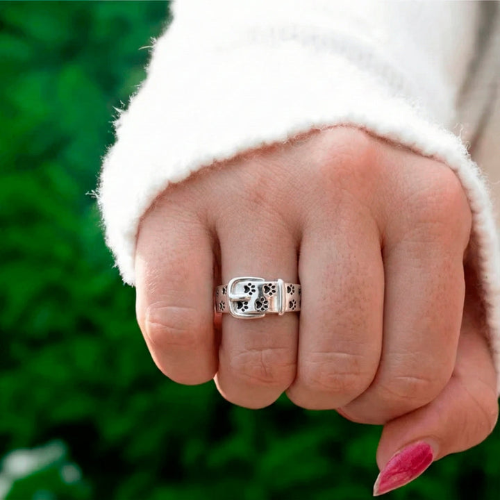 Collar Silver Paw Ring