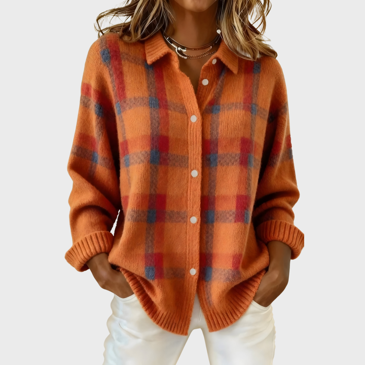 Anna | Plaid Knit Cardigan