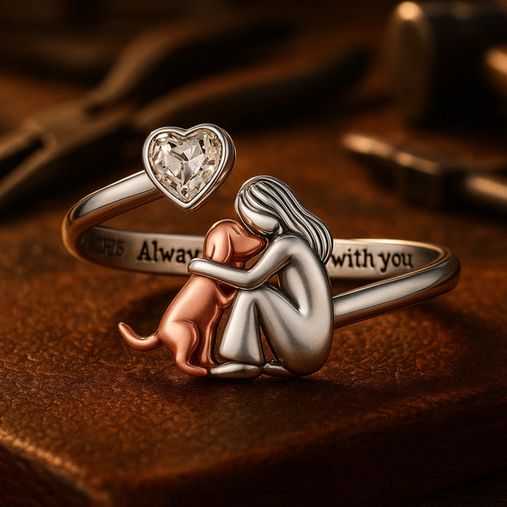 Adjustable Zirconia Dog Hug Ring