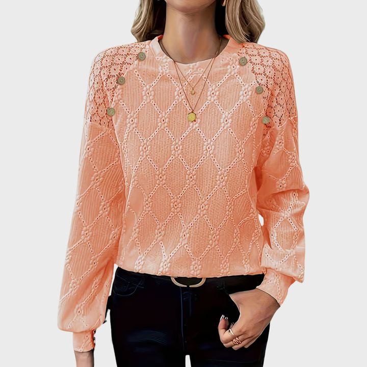 Gisellae | Textured Long Sleeve Blouse