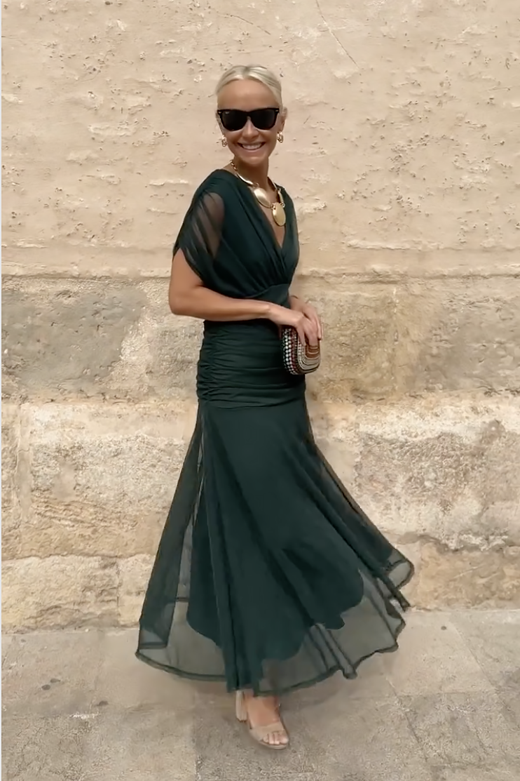 Louise | Elegant V-Neck Maxi Occasion Dress
