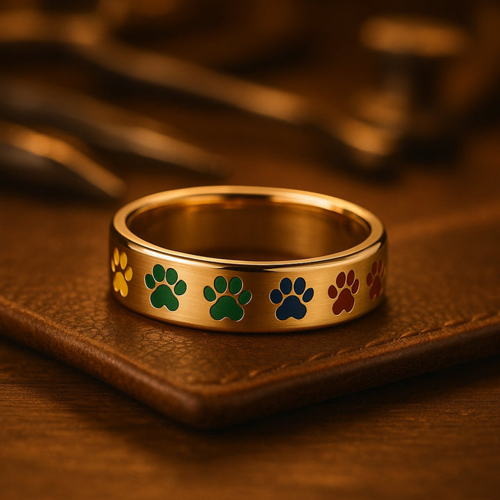 Spinner Colorful Paw Ring
