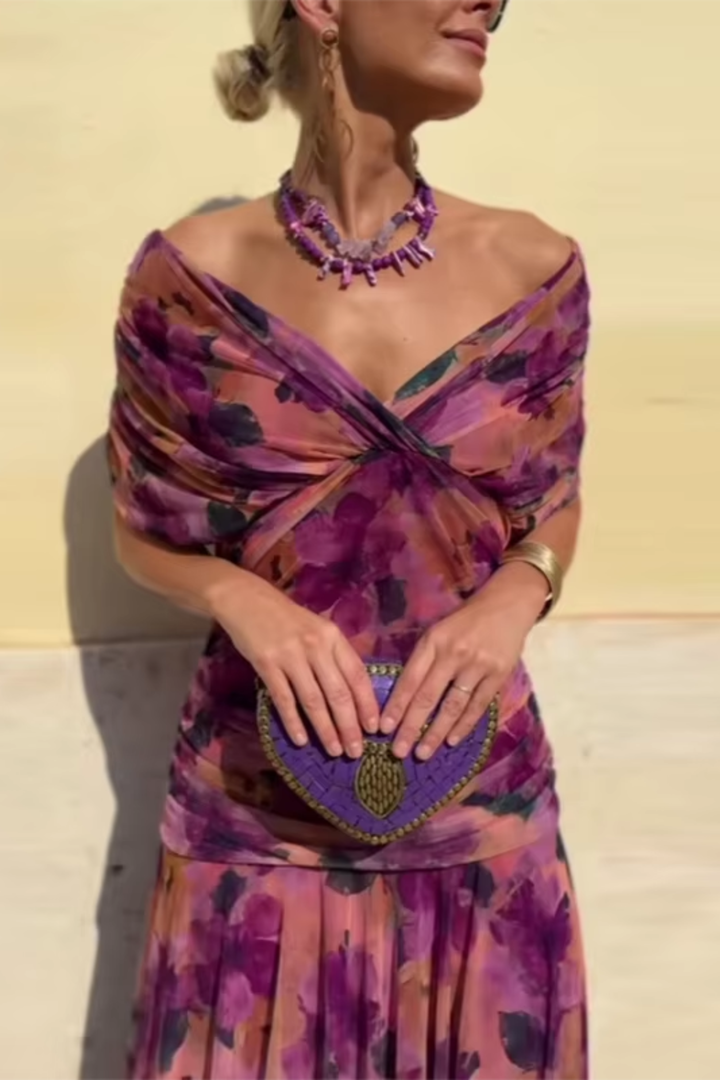 Louise | Elegant V-Neck Maxi Occasion Dress