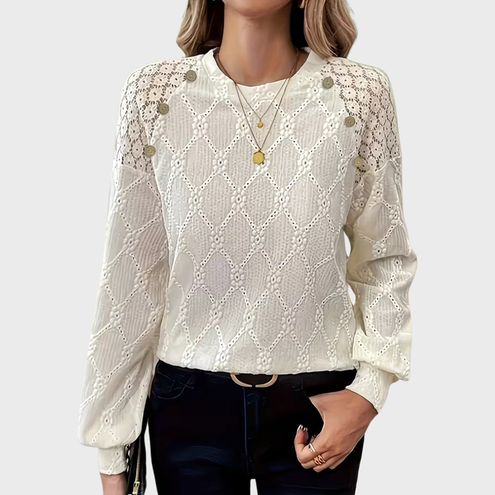 Gisellae | Textured Long Sleeve Blouse