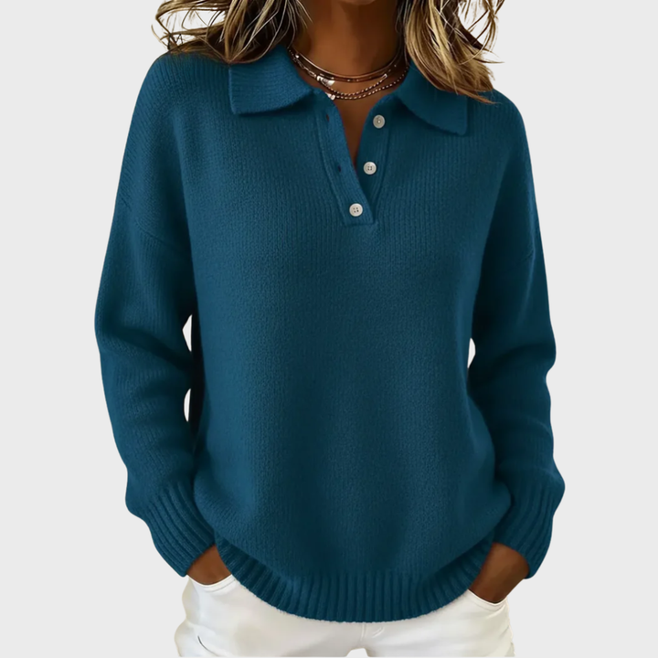 Olivia | Soft Knit Polo Sweater