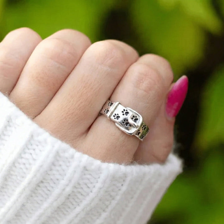 Collar Silver Paw Ring