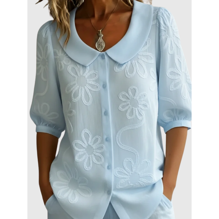 Yasmine - Embroidered Floral Blouse