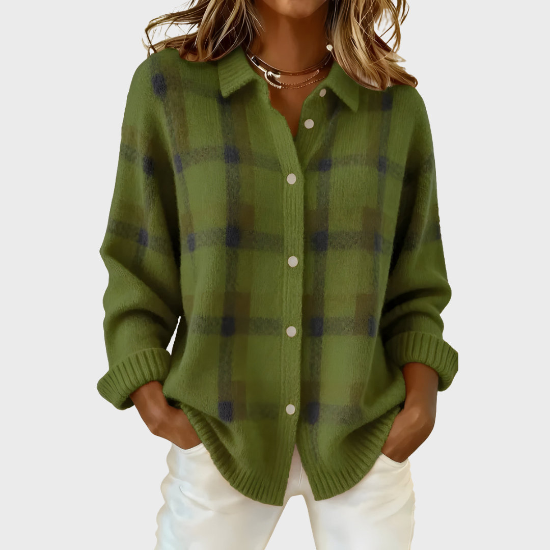 Anna | Plaid Knit Cardigan