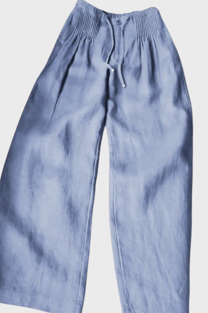 Camile | Wide-leg Pants in Cotton and Linen Blend