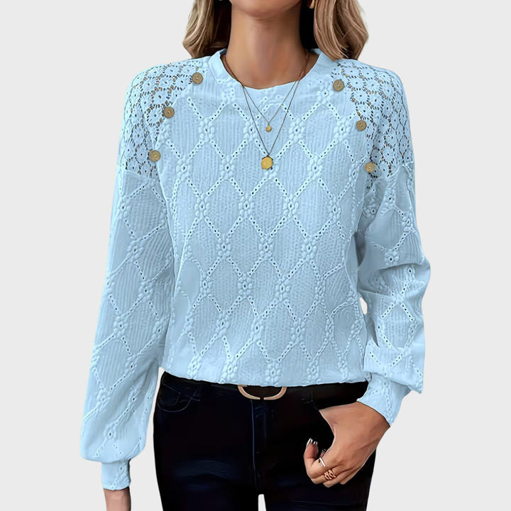 Gisellae | Textured Long Sleeve Blouse