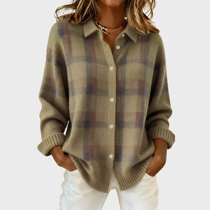 Anna | Plaid Knit Cardigan
