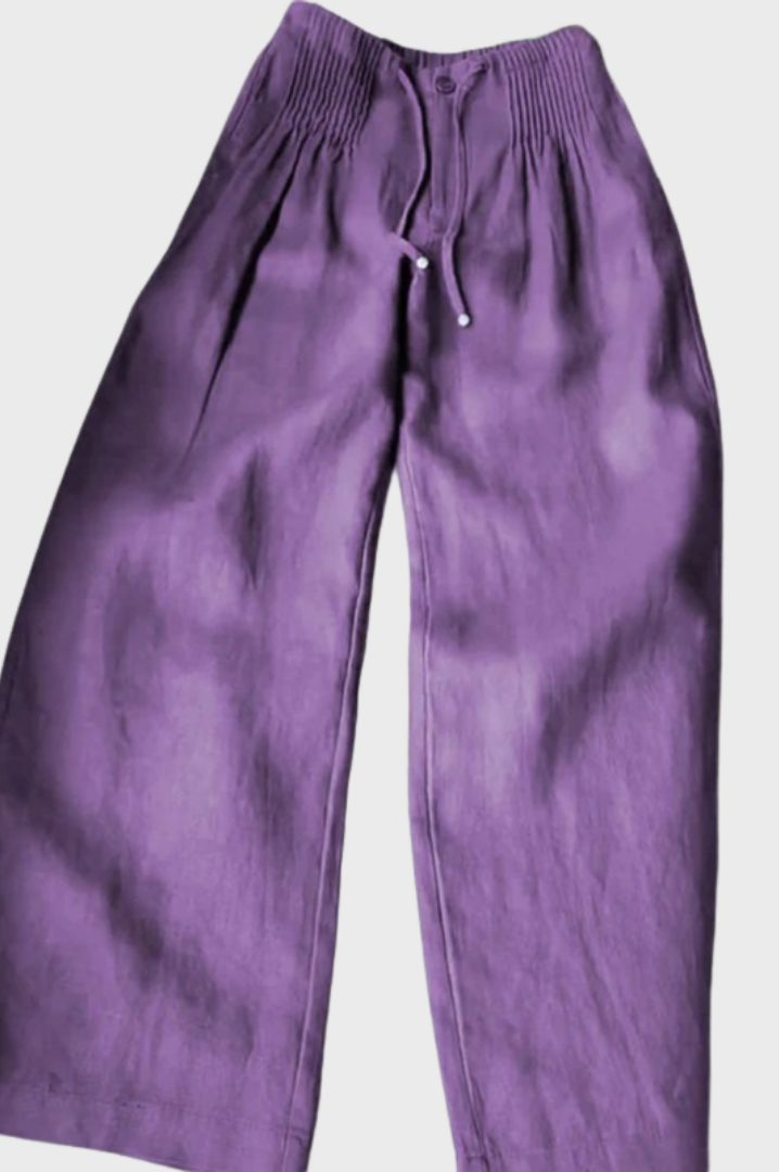 Camile | Wide-leg Pants in Cotton and Linen Blend