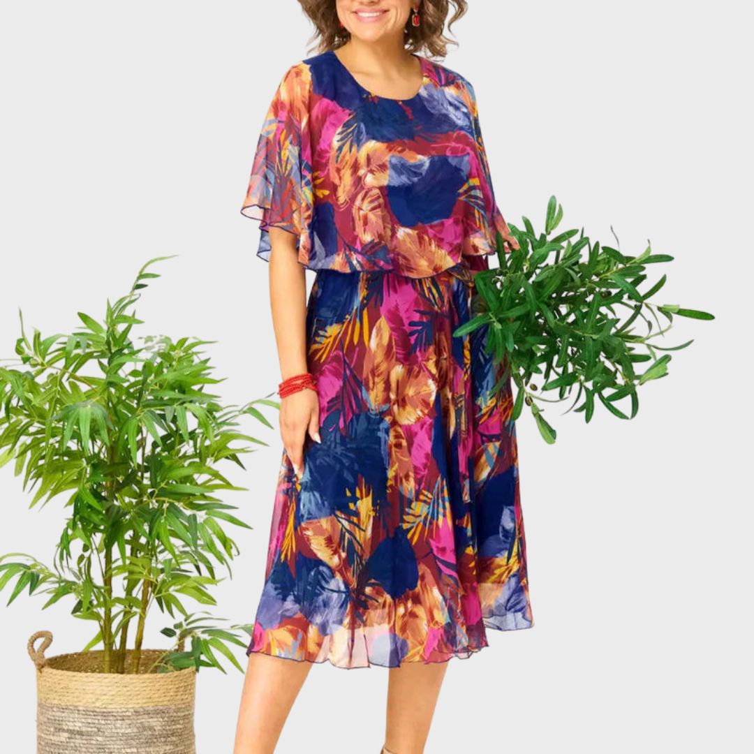 BARBARA | COMFORTABLE PLUS SIZE CHIFFON DRESS