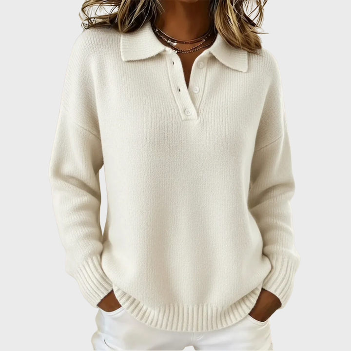 Olivia | Soft Knit Polo Sweater