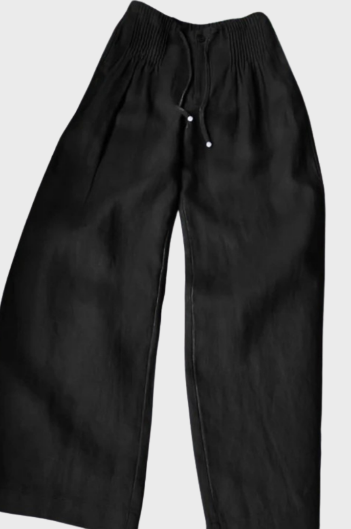 Camile | Wide-leg Pants in Cotton and Linen Blend