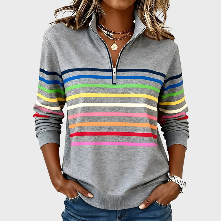 Raina | Striped Zip Hoodie