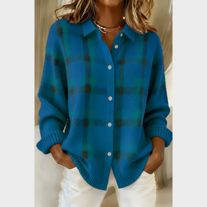 Anna | Plaid Knit Cardigan