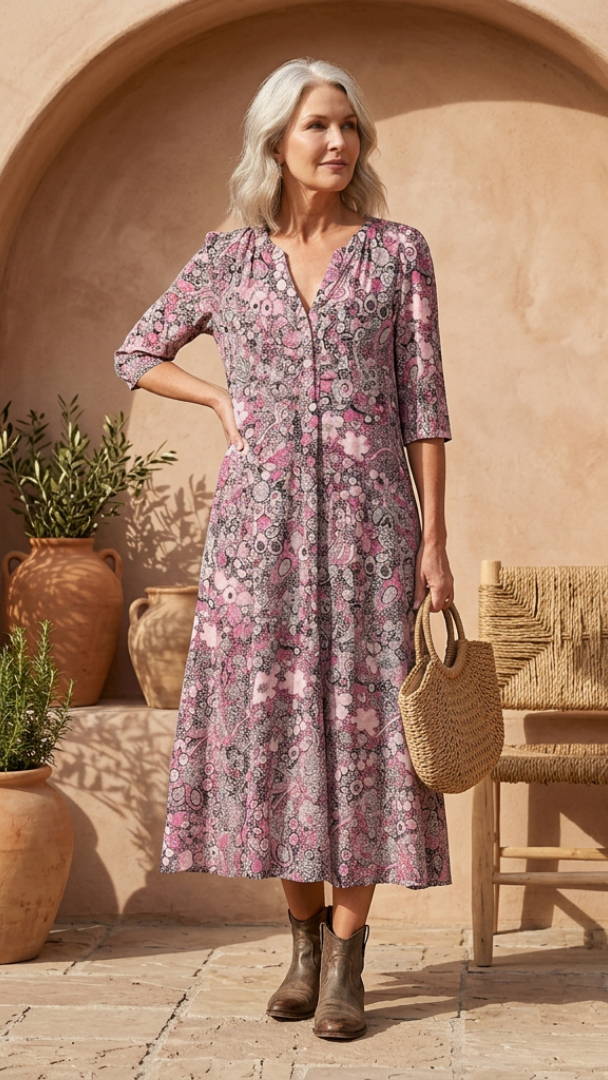 Mona - Elegant V-Neck Dress