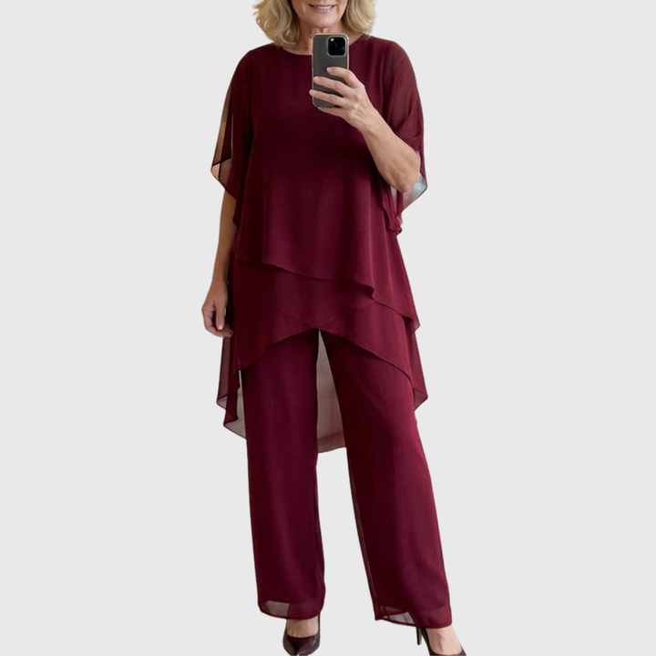 Elena | Elegant Draped Palazzo Set