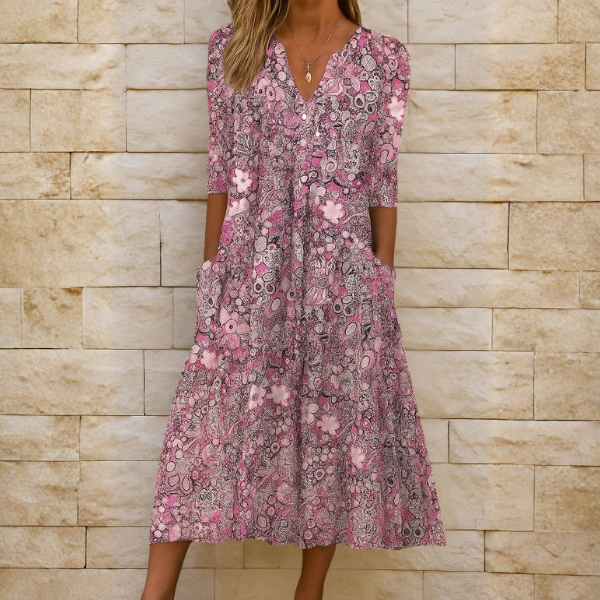 Mona - Elegant V-Neck Dress