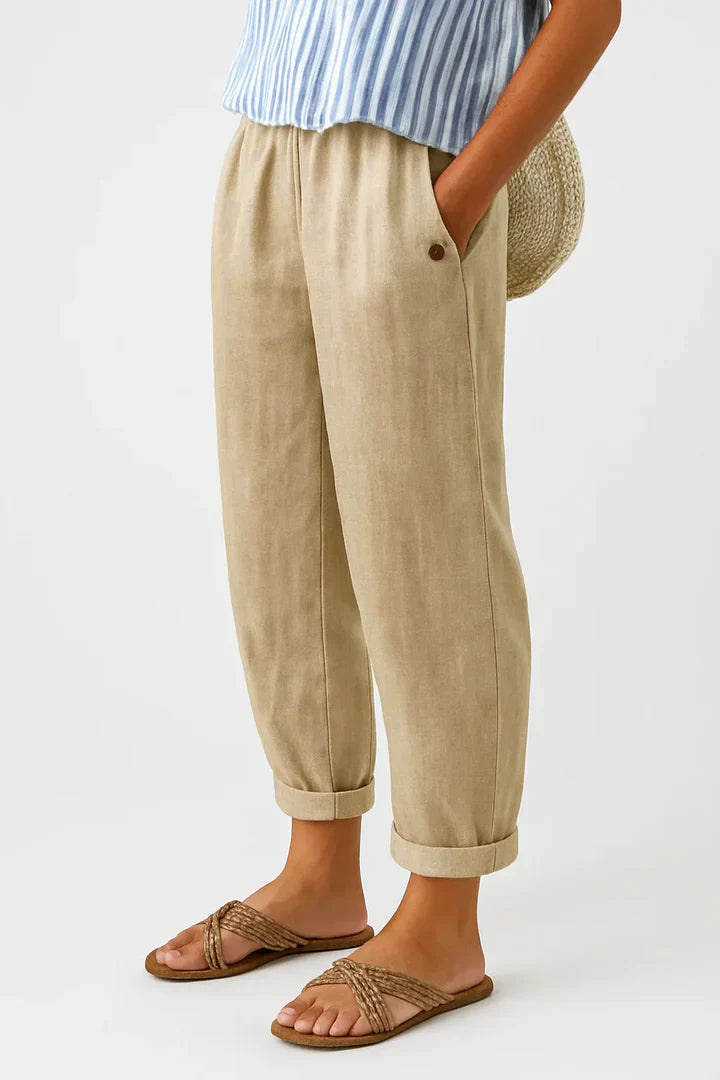 Evelyn | Timeless Linen-Cotton Comfort Trousers