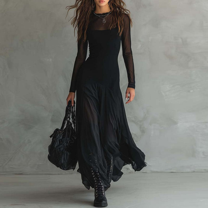 Aurora | Elegant Long-Sleeve Maxi Dress