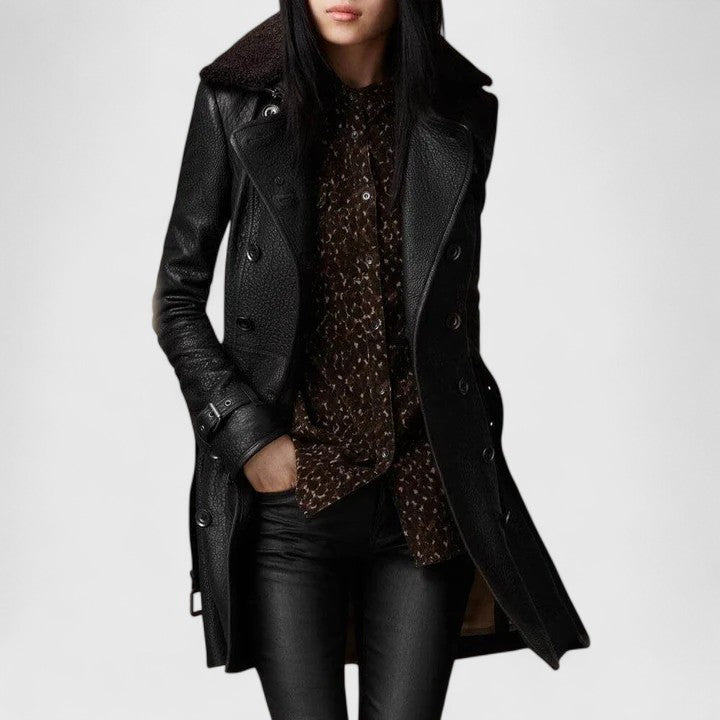 Charlotte | Elegant Leather Coat