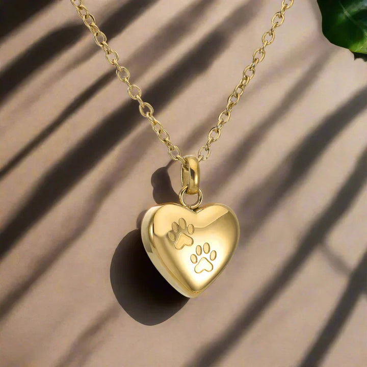 Memorial Heart Paw Necklace