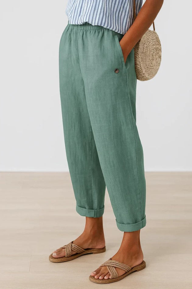 Evelyn | Timeless Linen-Cotton Comfort Trousers