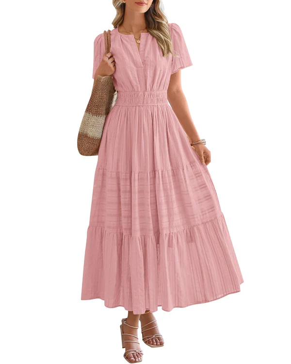 Elara™ | Boho A-Line Maxi Dress