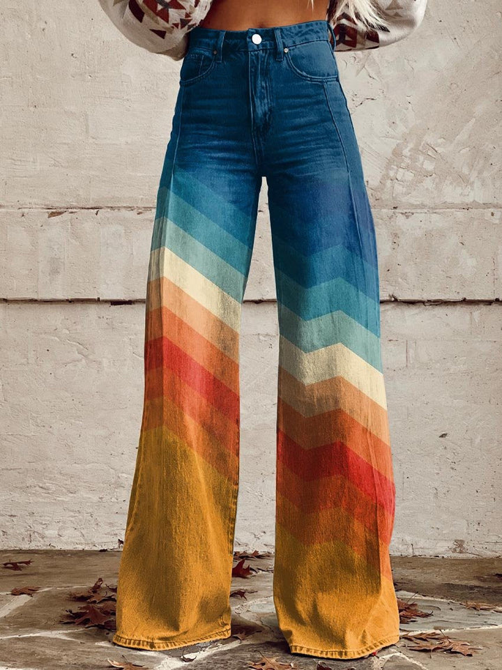 Léa | Elegant Retro Zigzag Pants