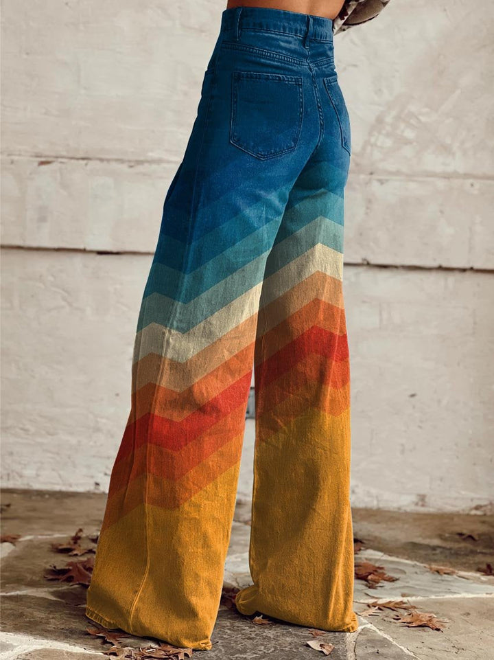 Léa | Elegant Retro Zigzag Pants
