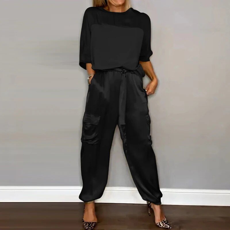 Ainsley | Two-Piece Satin-Look Set