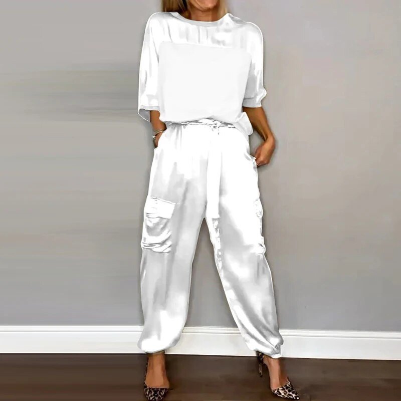 Ainsley | Two-Piece Satin-Look Set