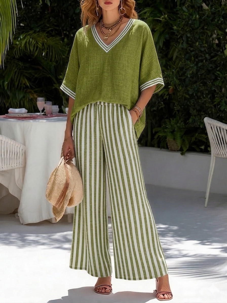 Alira - Striped Linen Duo Set