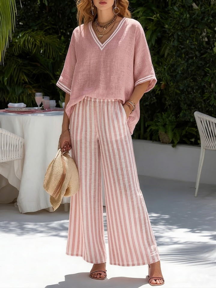 Alira - Striped Linen Duo Set