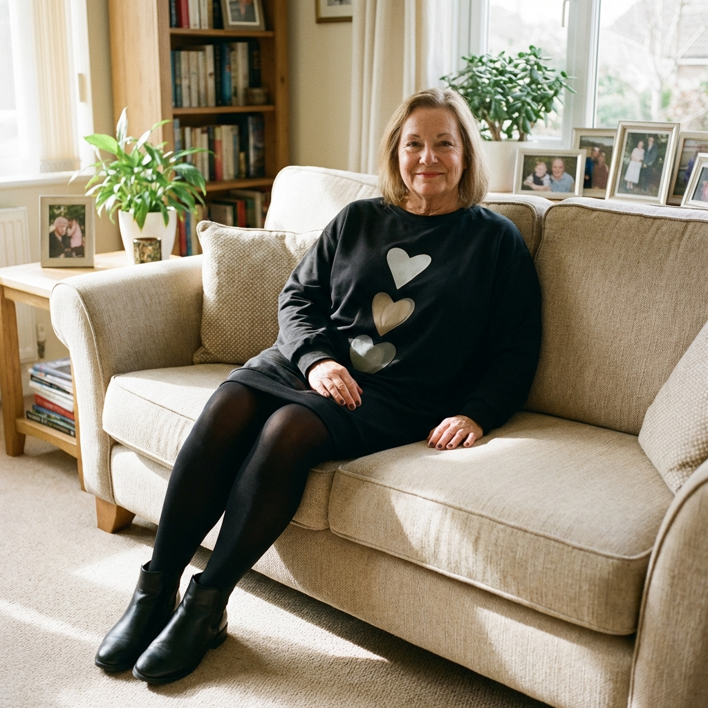 Francine | Heart Print Relaxed Sweatshirt